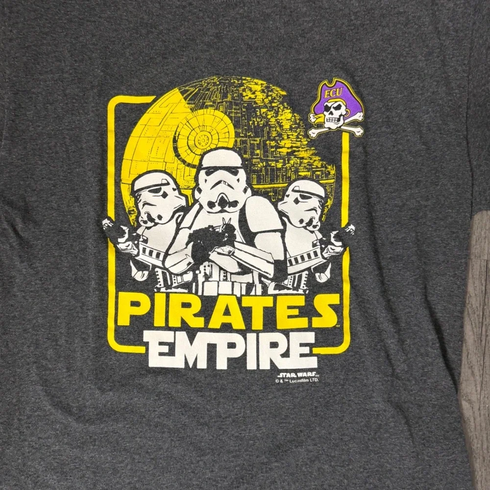 Champion Star Wars ECU Pirates Empire Tee Mens Size M Gray Stormtrooper Graphic - Picture 4 of 9
